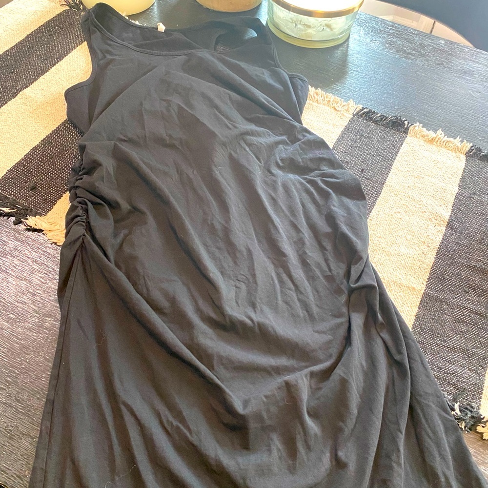 Black Tank Dress with Ruched sides Womens XL NWOT